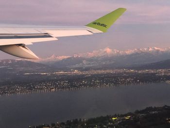 Aerial view of lake against sky