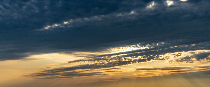 Low angle view of sky during sunset