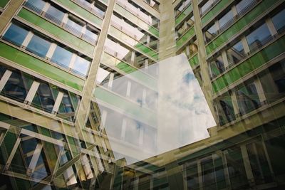 Low angle view of modern building against sky