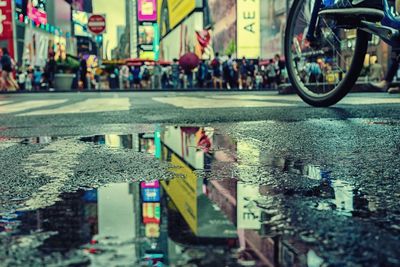 View of city street during rainy season