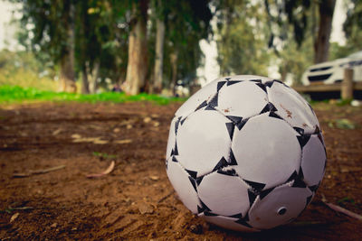 Close-up of ball on field