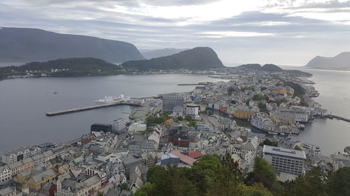 High angle shot of townscape