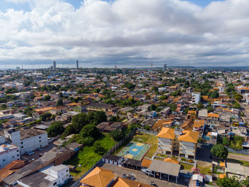 Aerial view of the city of santarèm in the state of parà in brazil