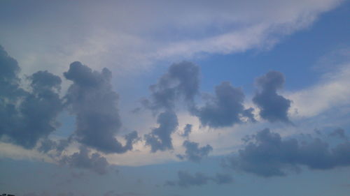 Low angle view of clouds in sky