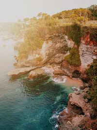 Rock formations by sea