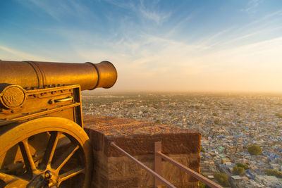 Close-up of cityscape against sky