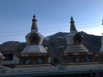 Low angle view of temple against clear sky