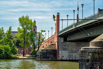 Bridge over river against sky