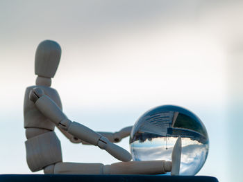 Close-up of stuffed toy against clear sky