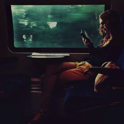 Woman sitting on bench