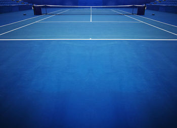View of blue tennis court