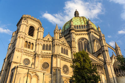 Low angle view of historic building against sky