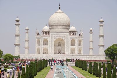 Low angle view of historic building against clear sky