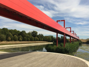 Bridge over river against sky