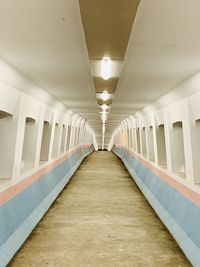 Empty corridor along walls