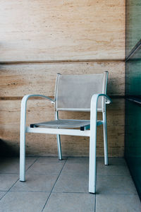 Empty chairs and table