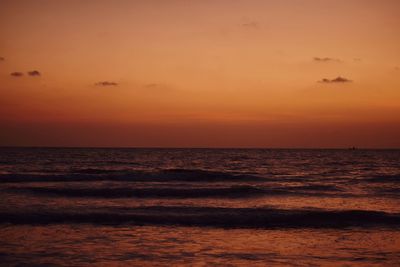 Scenic view of sea at sunset