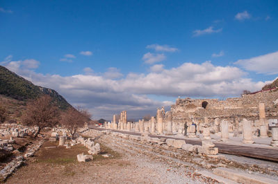 Old ruins against blue sky