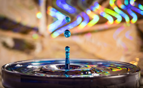 Close-up of drops splashing