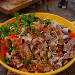 Close-up of meal served in bowl