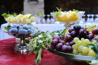 Close-up of fruits on table