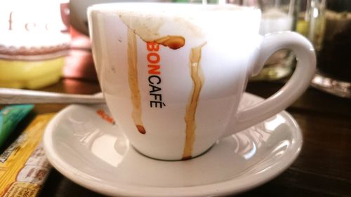 Close-up of coffee cup