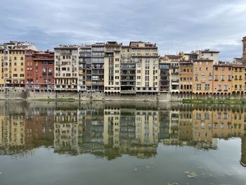 Reflection of buildings in river