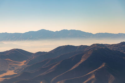 Scenic view of mountains against clear sky