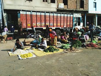 People at market