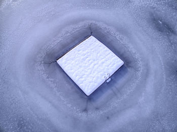 Close-up of heart shape on white window