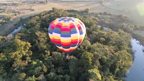 High angle view of hot air balloon