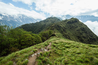 Scenic view of mountains against sky