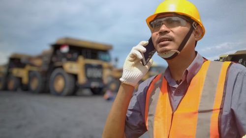 Man working at construction site