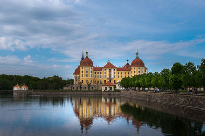 Reflection of building in lake