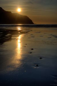 Scenic view of sea during sunset