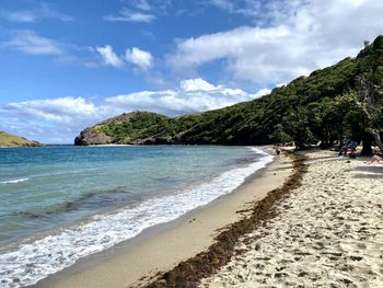 Scenic view of beach against sky