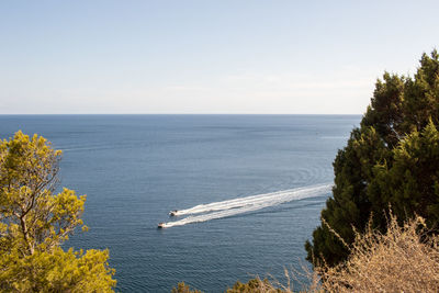 High angle view of sea against sky