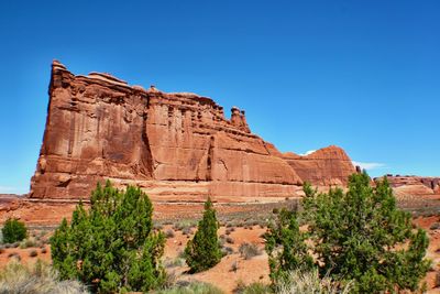 Scenic view of rock formations at arches national park