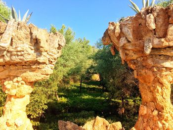 View of rock formation against sky