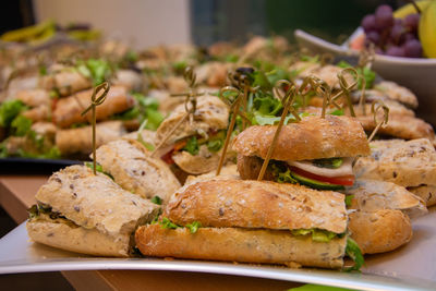 Close-up of meat and vegetables on table