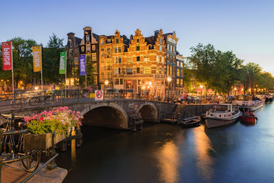 Bridge over river in city