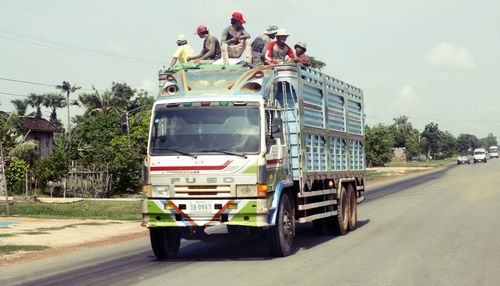 Train on road