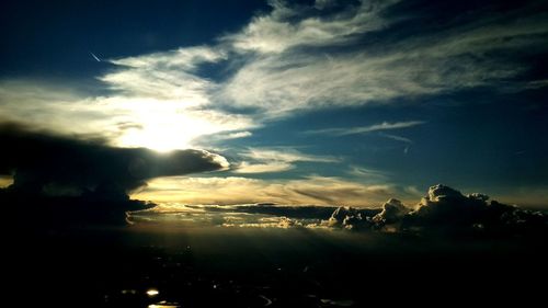 Scenic view of silhouette landscape against sky during sunset