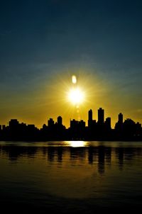 View of cityscape at sunset