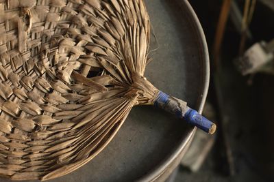 Close-up of wicker basket