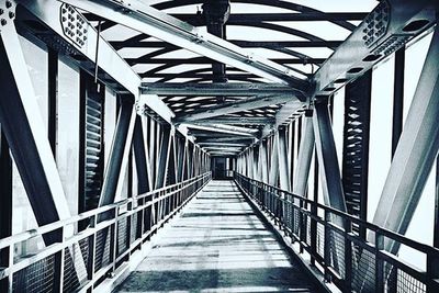 Low angle view of footbridge