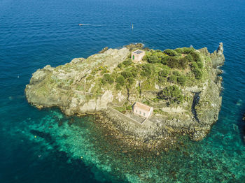 High angle view of island on sea