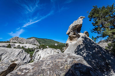 Low angle view of a rock