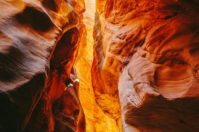 Low angle view of rock formation in cave