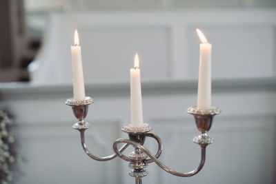 Close-up of illuminated candles